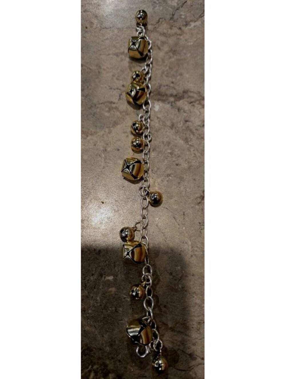 "Goldtone Bells" 8" Bell Charm Bracelet. Lobster Clasp. Jewelry Bracelet